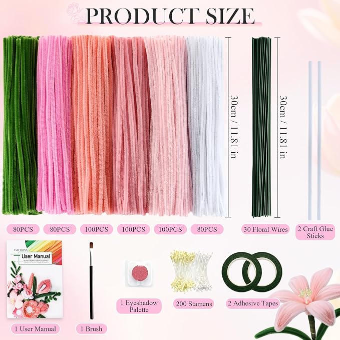 540Pcs Pipe Cleaners Craft, 6 Colors Pipe Cleaners Bulk - Image 2