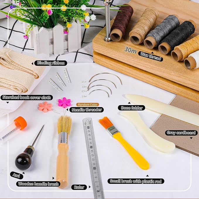 JUPEAN Book Binding Kits, Book Binding Press, 7.9”x11.6”, Books Making Kit - Image 6