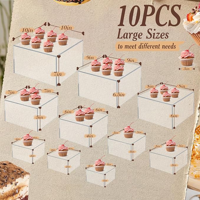 10 PCS Buffet Risers, Large Food Risers - Image 2