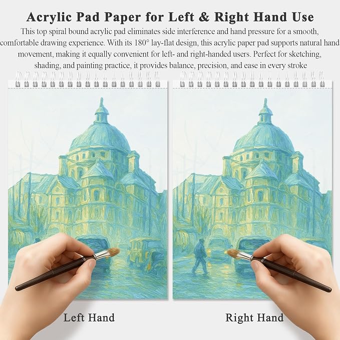 Fuxi Sketchbook for Acrylic Paint, 9x12 Inch, 246lb/400GSM Paint Paper for - Image 5