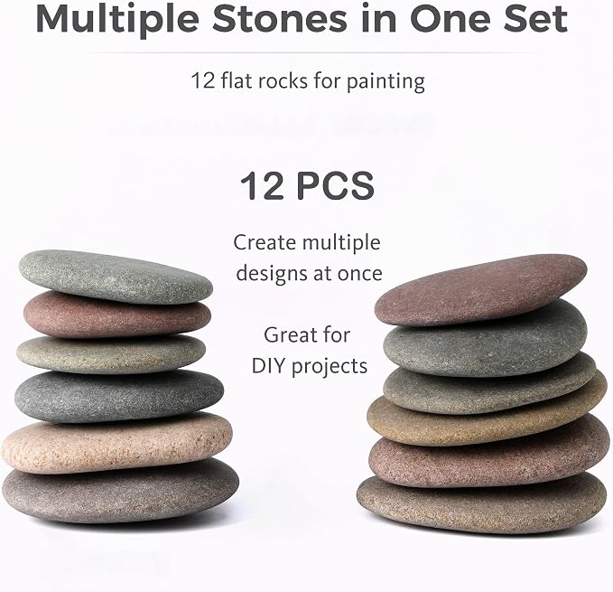ROCART 6 PCS Extra Large 4.15-5.30" Smooth Natural River Rocks - Image 5