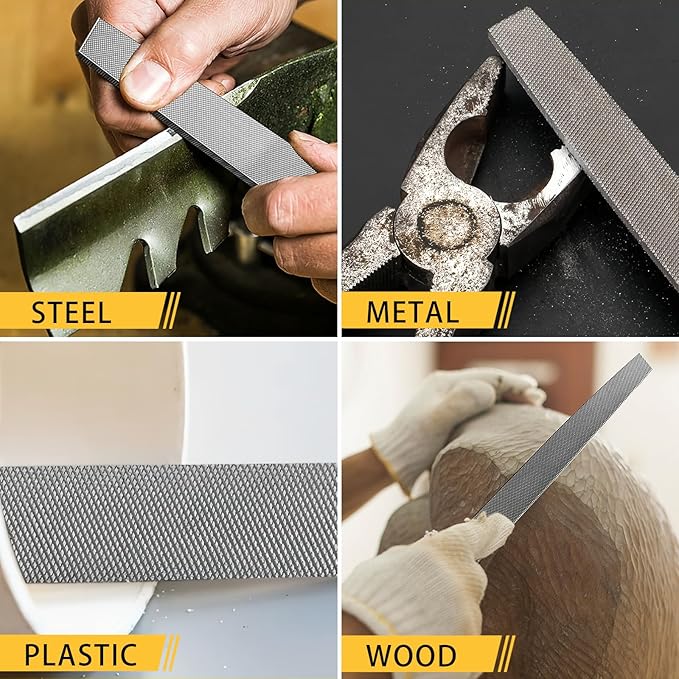 8 inch Flat Metal File, Professional Carbon Steel file, Tool Sharpener for Professionals and DIY