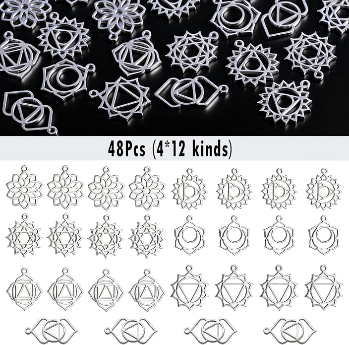 stino 28/48Pcs Stainless Steel Metal Charms | Fadeless, Waterproof, - Image 4