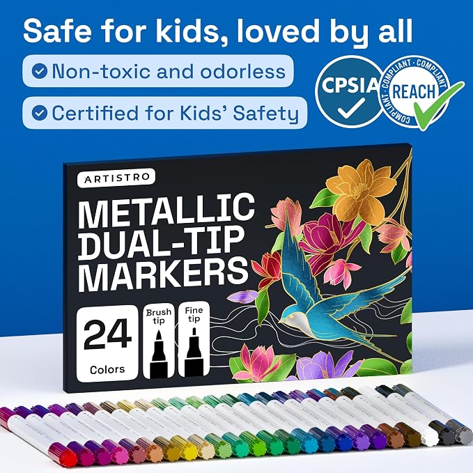 ARTISTRO 24 Metallic Acrylic Paint Markers - Image 7