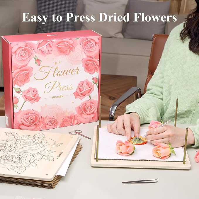 Aboofx Flower Press Kit, Craft Kits 11.2" x 11.2" 8 Layers Wooden Flower - Image 2