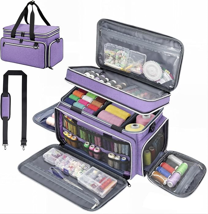 Anitor Large Size Sewing Supplies Organizer, Double Layer Sewing Storage by Anitor