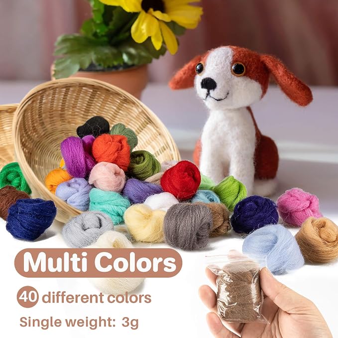 Sukh 40pcs Felting Wool Roving - Image 2
