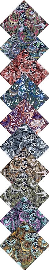 5" 50pcs Cotton Fabric Squares for Sewing Quilting Supplies- Dark Paisley | - Image 9