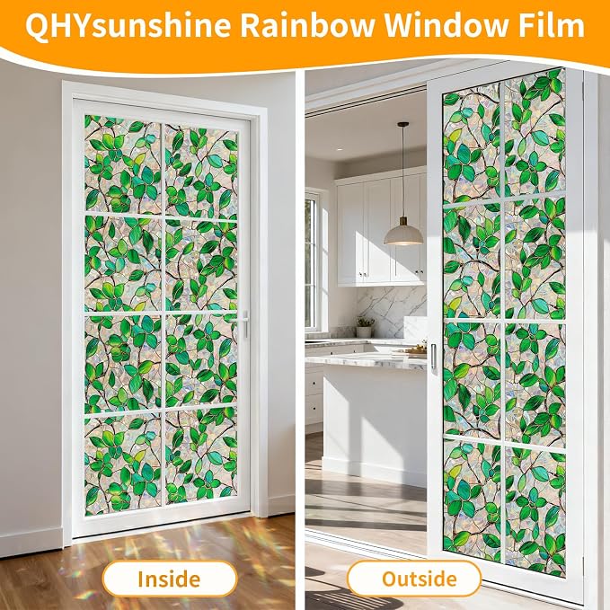 Stained Glass Window Privacy FilmDecorative Rainbow Static Clings -ldeal - Image 5