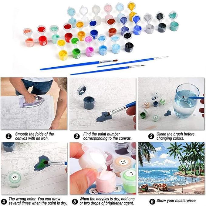 Mrnsiet Paint by Number for Adults Beginners, Cat Easy Paint by Numbers Kits on - Image 7