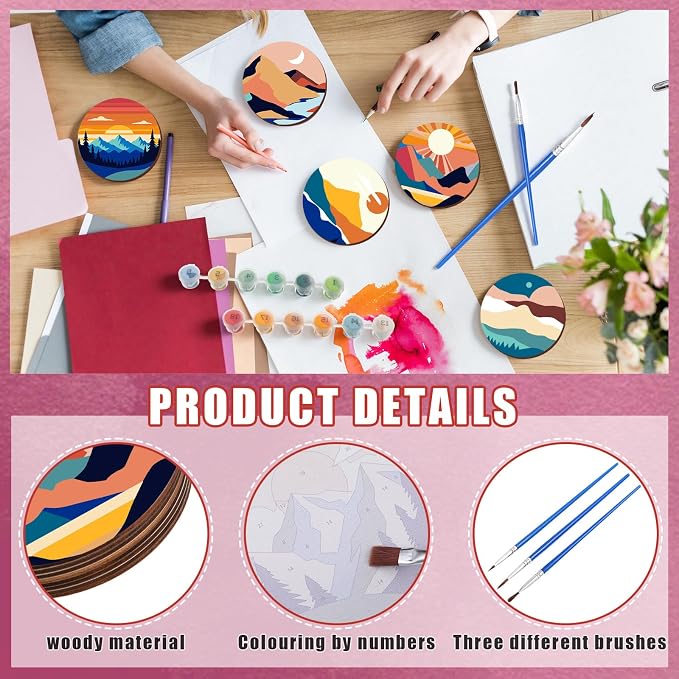 Reallnaive 8 Pcs Mountain Paint by Numbers Kit - Image 3