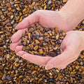 0.88 Lb Tiger Eye Aquarium Gravel Rocks Crushed Stone, Polished Natural Tumbled by EZEELAI