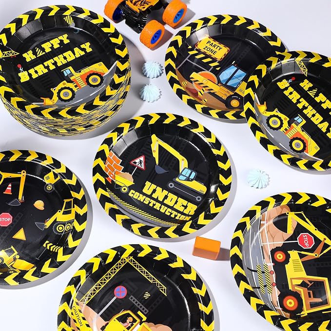 Funnymoom 60 Pcs Construction Birthday Party Decor 7 Inch Construction Cake - Image 6
