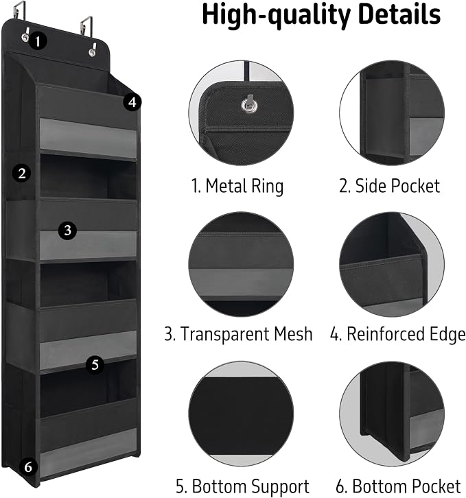 TYMENSH Black Over Door Organizer - Image 4