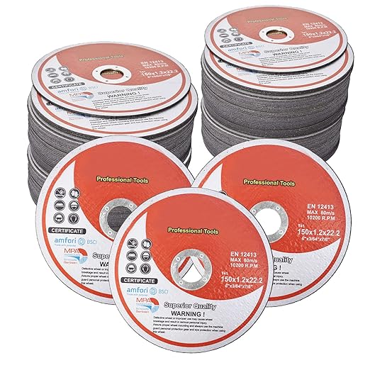 WFLNHB 100 Pack 6 Inch Cut Off Wheels for Metal and Stainless Steel Cutting Discs for Angle Grinders 6 x .045 x 7/8 Inch