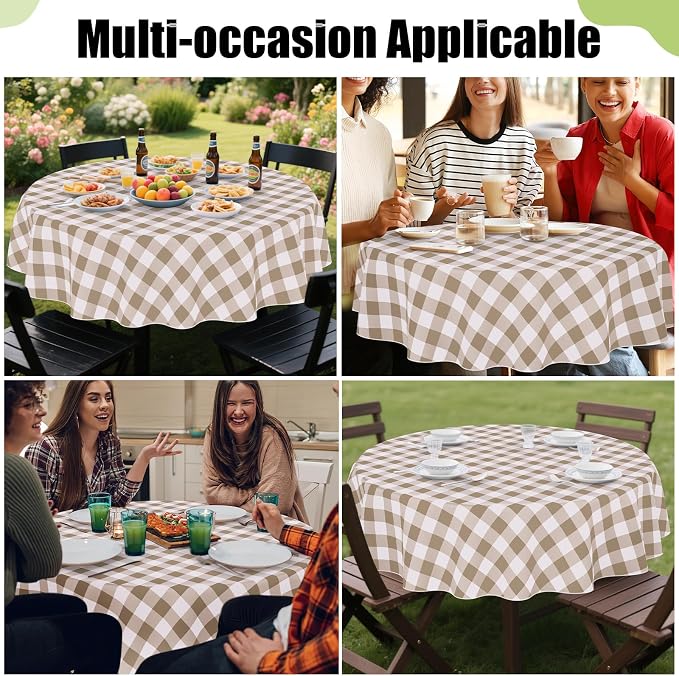 Smiry Plastic Table Cloth, Waterproof Vinyl Tablecloth - Image 6