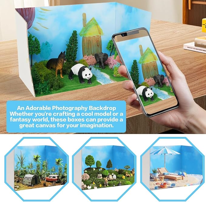 Cardboard Diorama Kit 4 Pcs Includes Diorama Box - Image 4