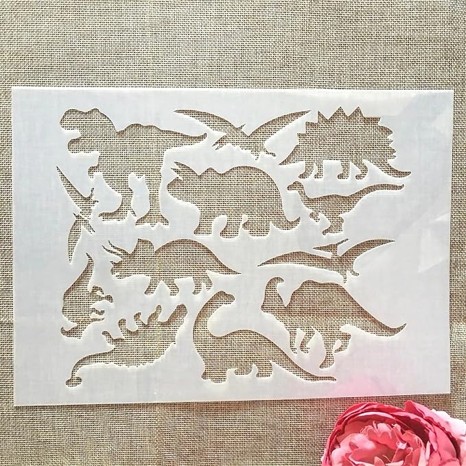 TIAMECH A4 Reusable Prehistoric Dinosaurs Stencil - Image 2
