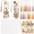 20 Sets Dried Flower Bookmark Making Kit Transparent Bookmark DIY Projects by Afniimyapt
