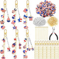 CraftyDream 558 Pcs American Flag Charm Keychains Making Kit Patriotic Charms by CraftyDream