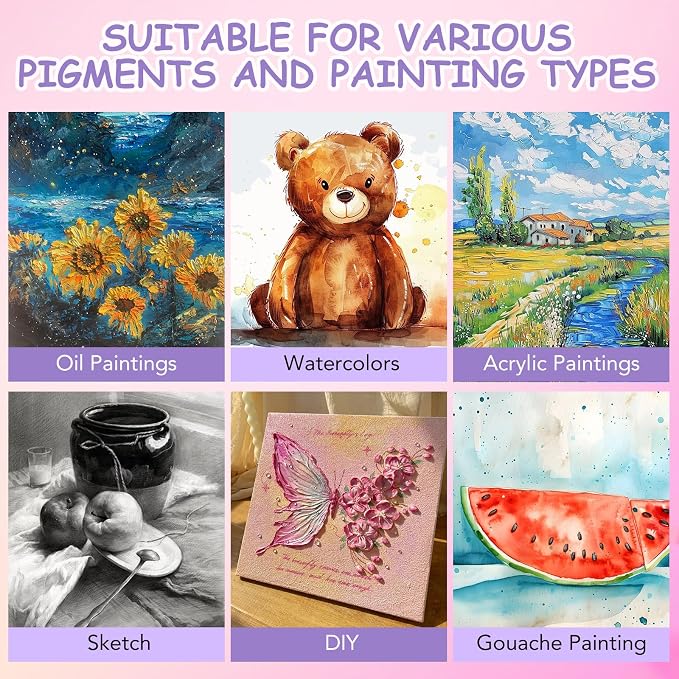 ESRICH Stretched Canvas for Painting, 2 Pack 8x10 Canvas Value Pack, Primed - Image 4