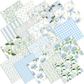 HunnmingRe 20 Pcs 10''x10'' Hydrangea Quilting Fabric Square Bundle Watercolor by HunnmingRe