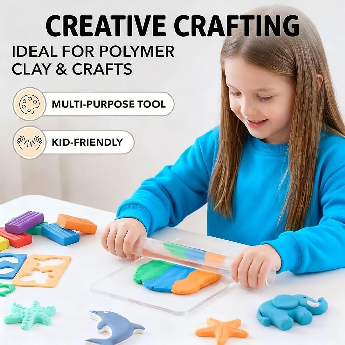 Basic Polymer Clay Tools, Acrylic Clay Roller Pin, Protect Fingers Polymer Clay - Image 6