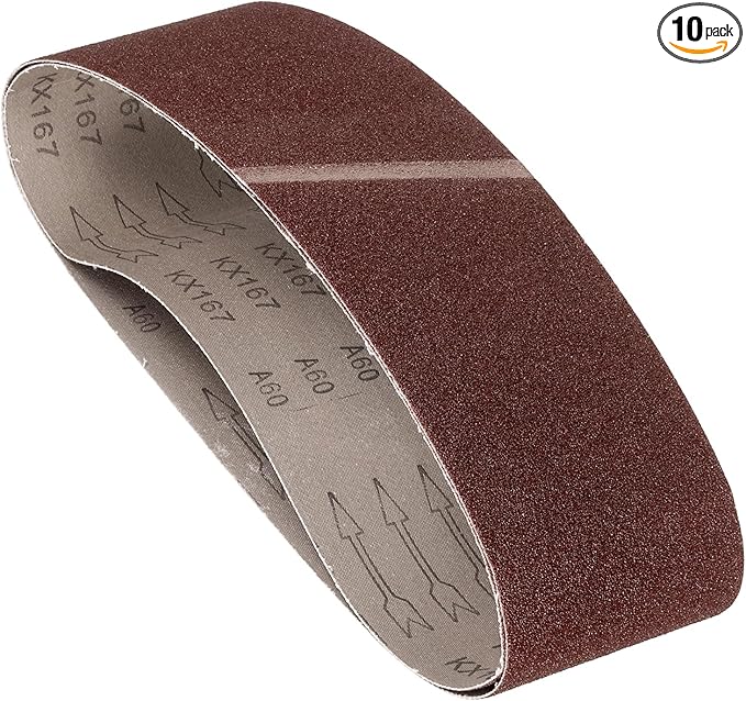 10 Pcs Sanding Belts 6 x 48 Inch 60 Grit Aluminum Oxide Abrasive Sandpaper for Belt Sander Metal Grinding Wood Working Weld Rust Removal
