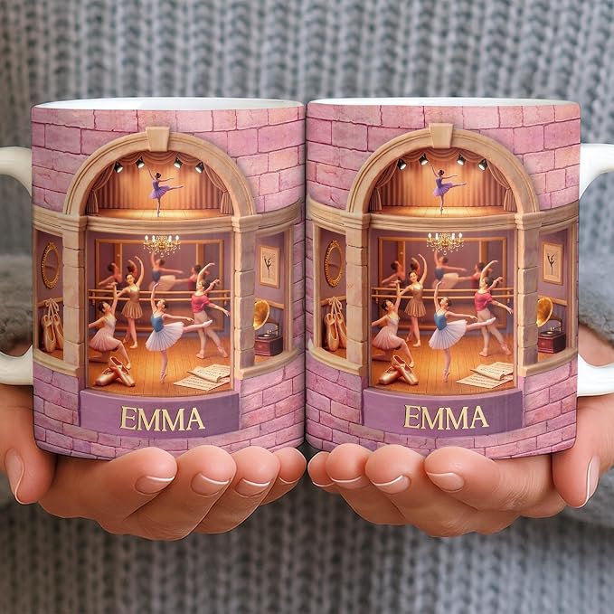 Personalized Ballerina Mug, Custom Name Dance Gift - Image 6