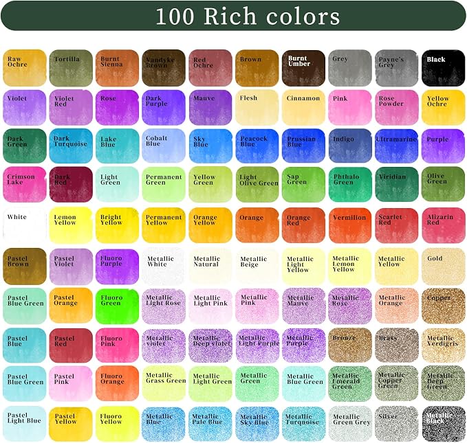 Artecho Watercolor Paint Set 100 Colors - Image 2