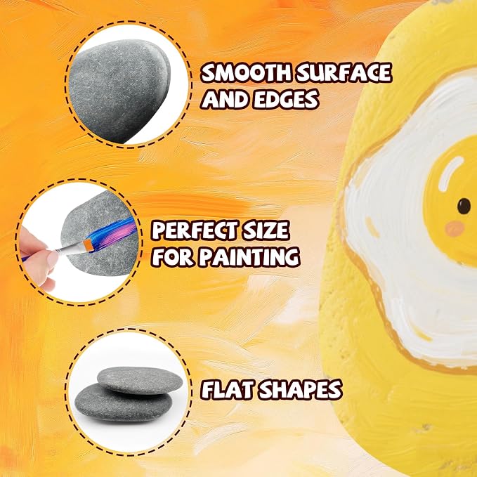 16PCS Rocks for Painting, 3-4 Inches Natural Smooth River Rocks for Painting - Image 3