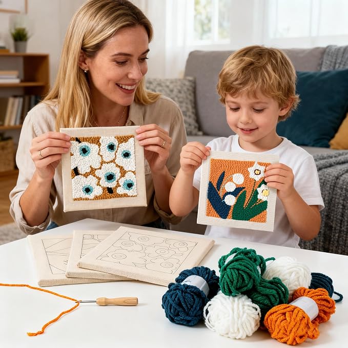 WATINC Punch Needle Kit with Frame - Image 5