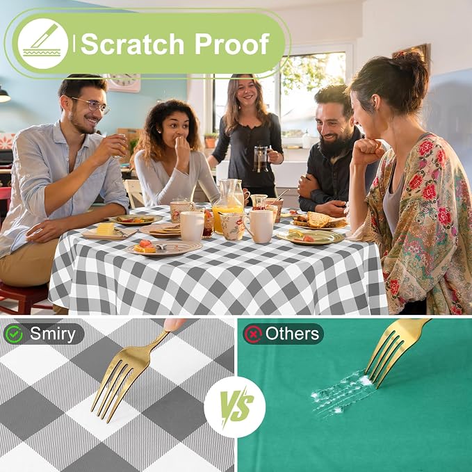 Smiry Oval Table Cloth, Waterproof Vinyl Tablecloths - Image 5