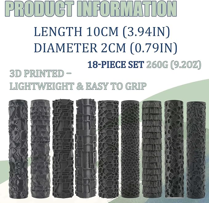Texture Roller Set, containing 7 Types of Pattern Patterns, Suitable - Image 2