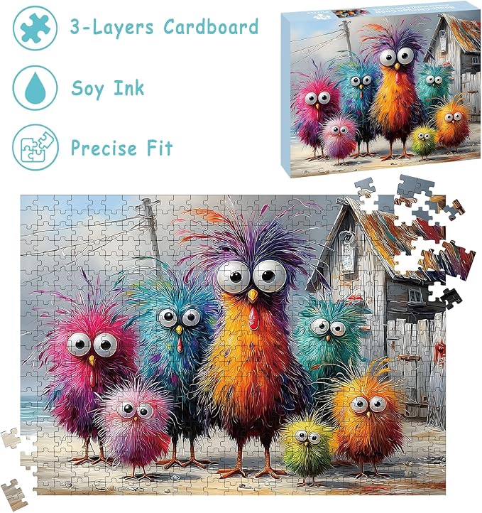 Puzzles for Adults 500 Pieces, Chicken Jigsaw Puzzles - Image 4