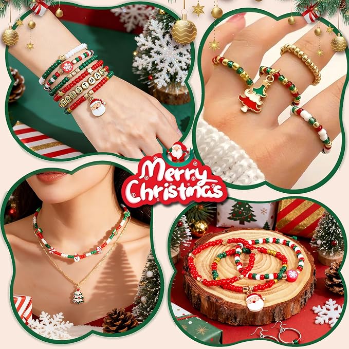 Redtwo Christmas Bracelet Making Kit, Holiday DIY Craft - Image 2