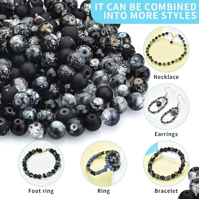 Glass Beads for Jewelry Making Adults, 4mm Bicone Crystal Beads, 2-4mm Spacer - Image 2