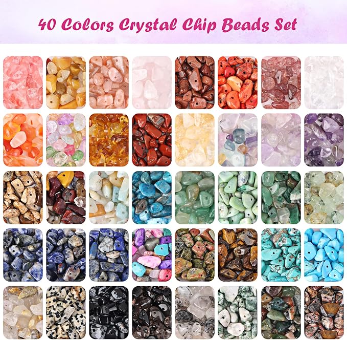 QUEFE 40 Colors Crystal Beads for Jewelry Making Crystal and Gemstone Beads - Image 2