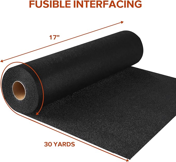 ZOMONETI Light Weight 17in x 30yd Black Iron On Non-Woven Fusible Interfacing - Image 2