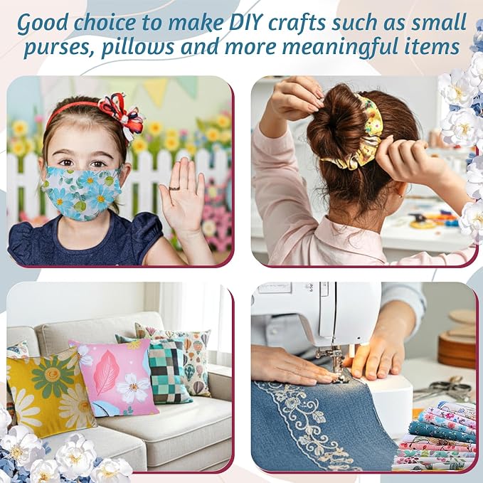 100 Pcs 5"x 5" Charm Packs for Quilting, Precut Multi-Color Printed Floral - Image 6