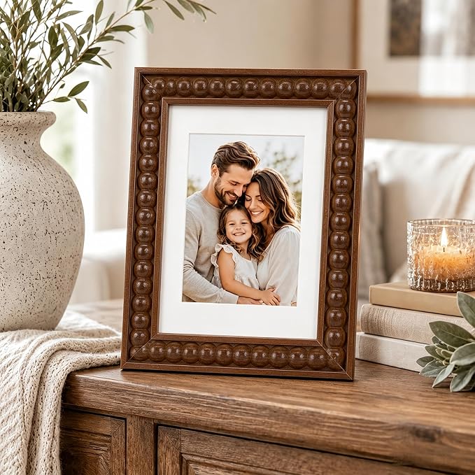 Solid Wood 6x8 Picture Frame Beaded Frame - Image 2