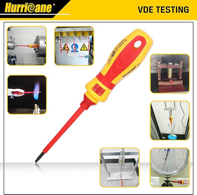 HURRICANE 1000V Insulated Screwdriver Set, 15pc All-in-1 Professional Insulated Electrician Screwdriver Set CR-V Magnetic Robertson Square Phillips Slotted Pozi Torx Insulated Electrician Tool Kit