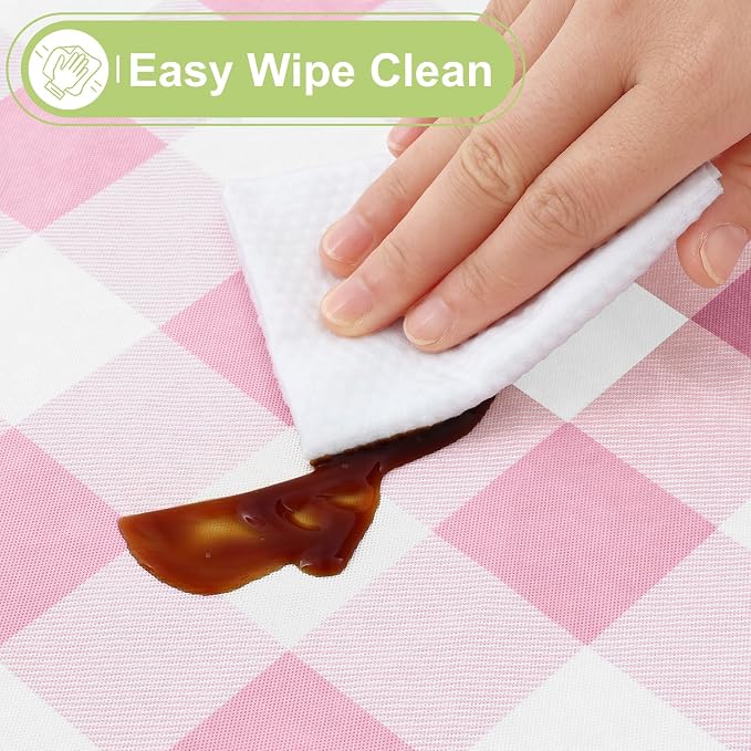 Smiry Rectangle Table Cloth, Waterproof Vinyl Tablecloth - Image 3
