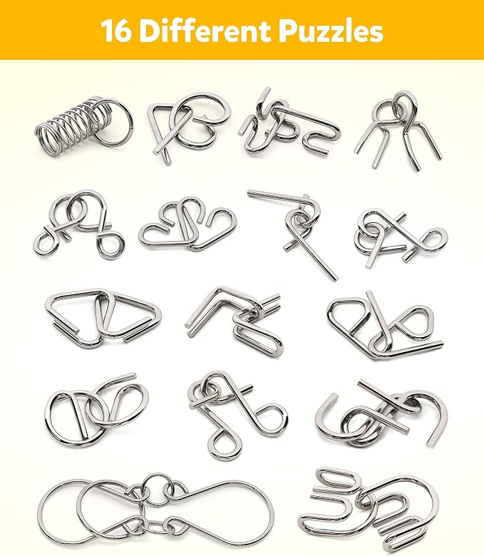 Coogam Metal Wire Puzzle Set of 16 - Image 2