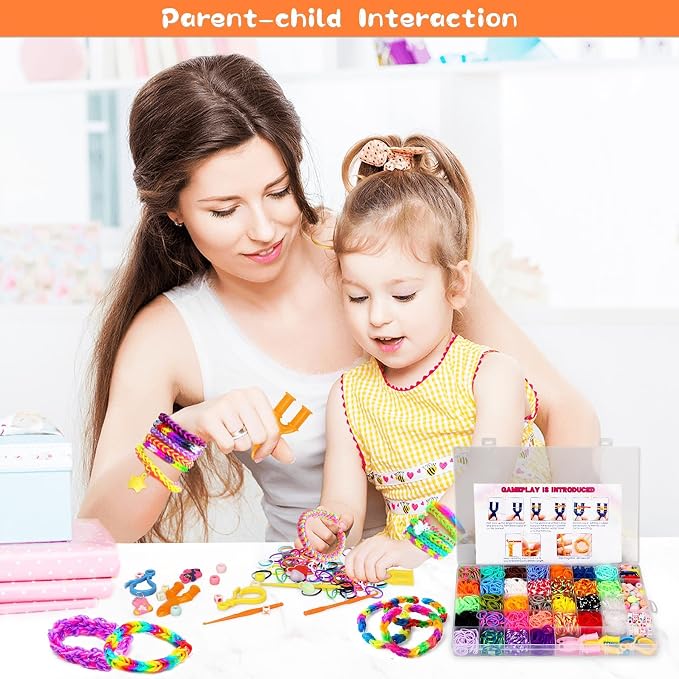 3000+ Rubber Band Bracelet Kit, Colorful Loom Bracelet Making Kit - Image 7