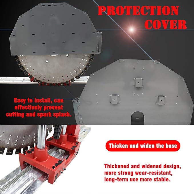6880W Electric Concrete Wall Cutter 16" Cut Depth Reinforced Concrete Saw with Guide Rail Wet/Dry Cutting for Brick Stone & Masonry 300RPM 220V (Including a 39.4" Diamond Saw Blade)
