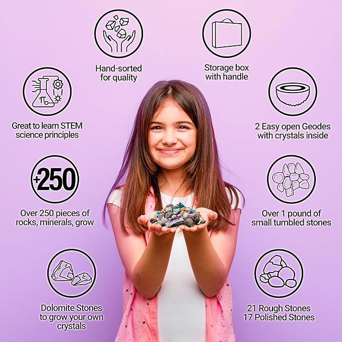 DANCING BEAR Rock, Mineral & Geodes Treasure Hunt Activity Kit Real Shark Teeth - Image 6