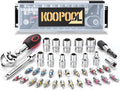 1/4" Socket Set, 39pcs Mini Ratchet Set, Metric Socket Wrench Set with S2 Bits, Small Ratchet & Extension Bar, Compact Mechanic Tool Set for Car, Home & DIY Repairs (39pcs)