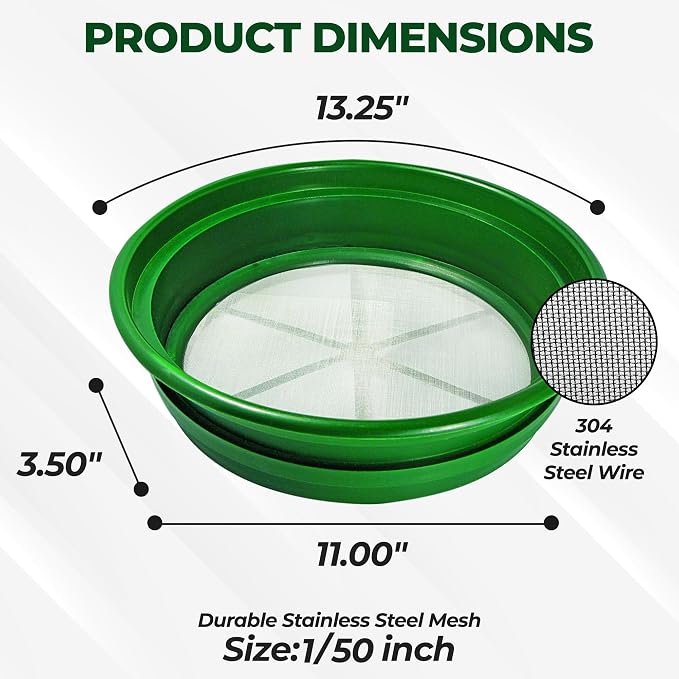 SE 13.25 Inch Wide Stackable Classifier Gold Prospecting Pan - Image 2