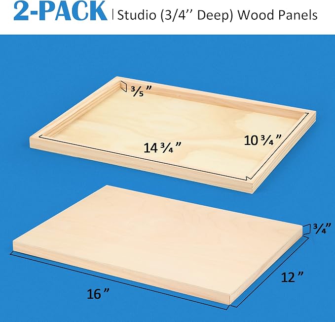 Falling in Art 2 Pack 12x16 Unfinished Birch Wood Panels Kit - Image 2